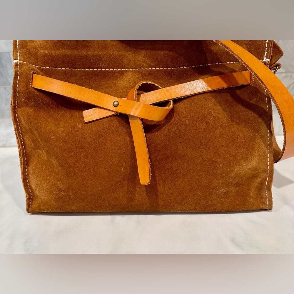 Parker Thatch Caramel Suede Blair Bag